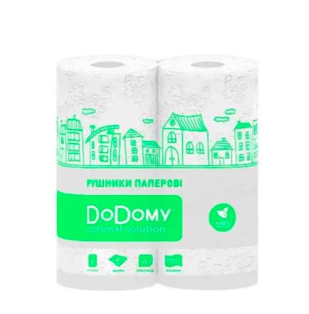 Рушники паперові 2шар 2 рул. Білі (ККПК) ТМ DoDomy